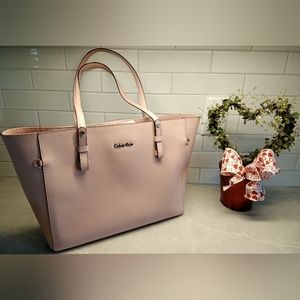 Large Pink Calvin Klein Tote Bag Purse